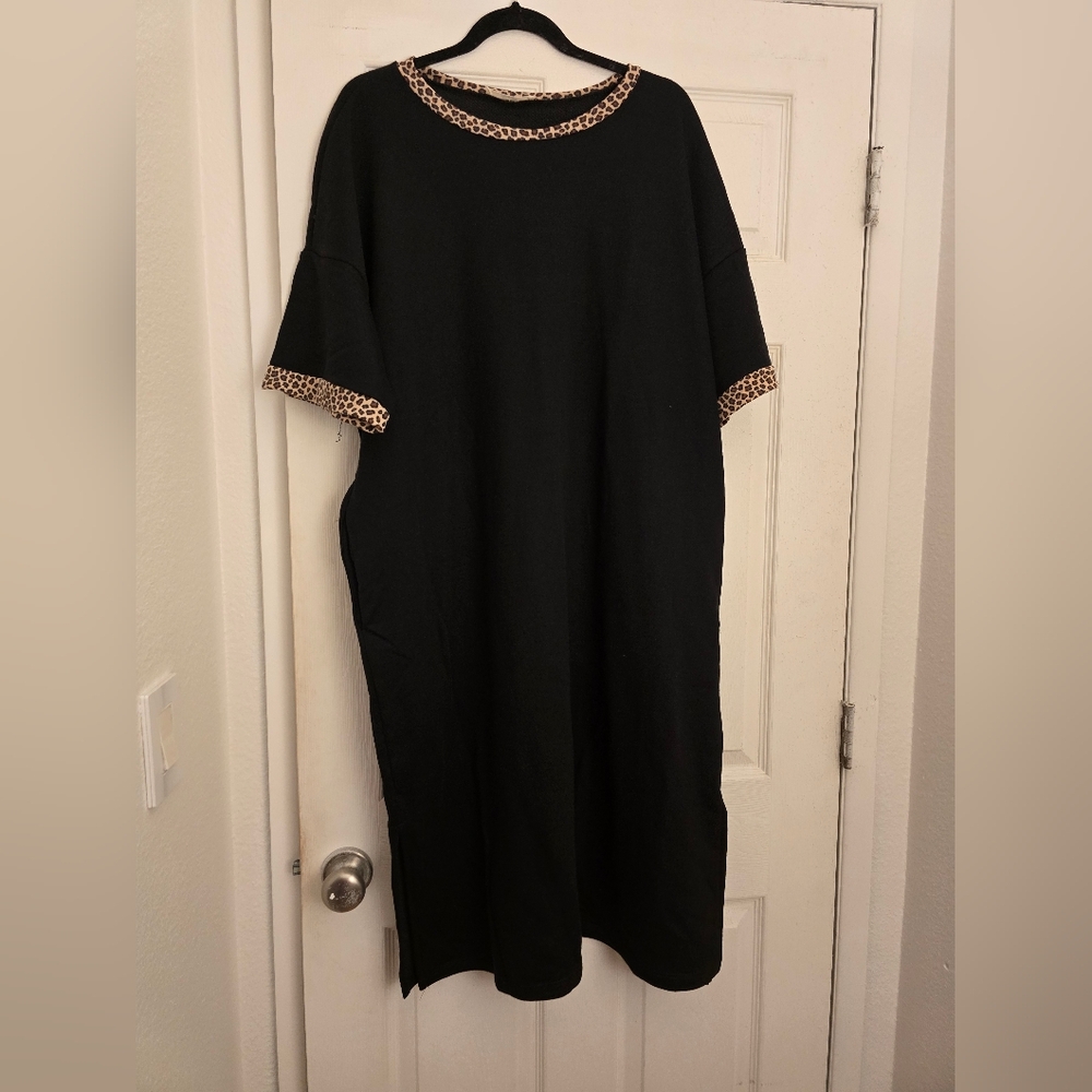Inspired Dressed in Lala - Jane Black and Leopard oversized Dress XL